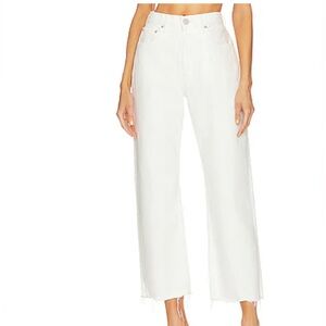 Moussy  Aurora Wide Straight Leg Jeans in White